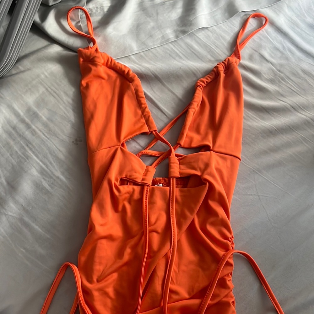 Orange mini dress